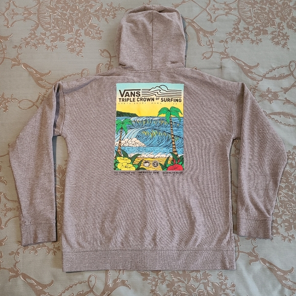 Vans | Shirts | Vans Mens Triple Crown Of Surfing Full Zip Gray Hoodie  Large | Poshmark